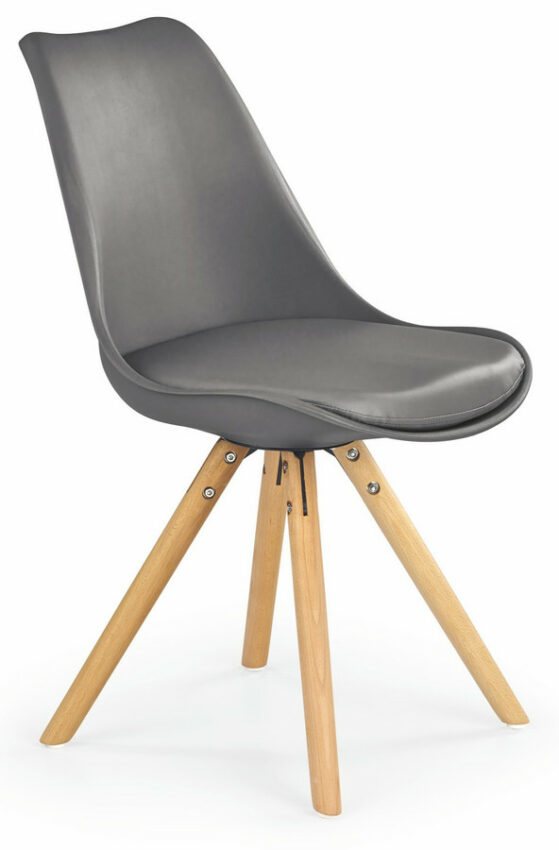 Jídelní židle K201 – masiv / plast / ekokůže