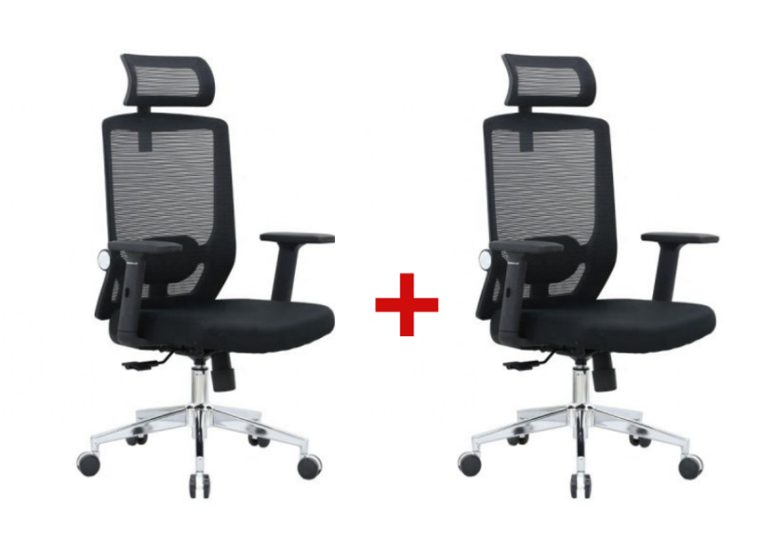 Kancelářská ergonomická židle FORLI 1 + 1 zdarma — černá